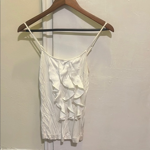 The Limited Tops - The Limited White Fitted Ruffled Camisole XS